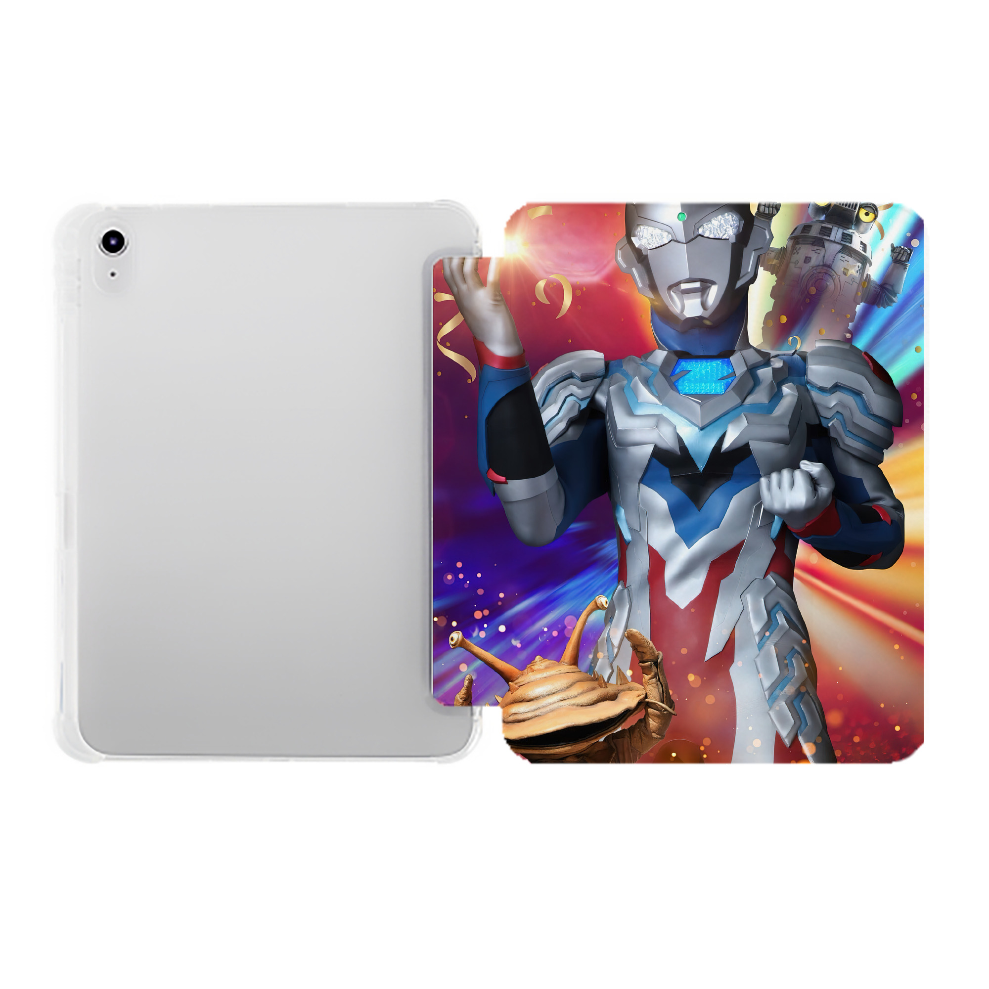 （画像用） ウルトラマン Ultraman IPad ケース ペン収納付き 三つ折りスタンド PUレザー×シリコン 対応機種9.5/10.5/10.9インチ